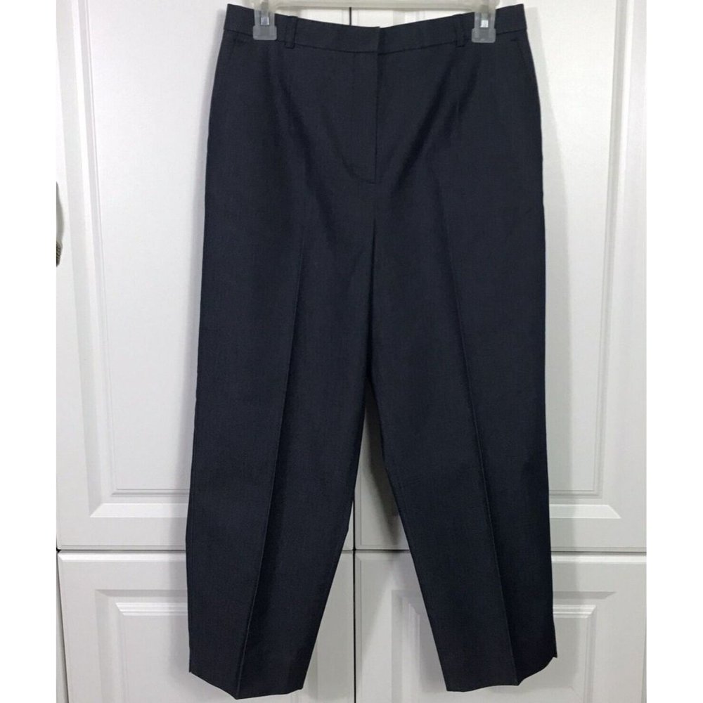 VTG Talbots Petite Size 8 Blue Capri Pants Cotton w/Stretch Slit Pocket Casual